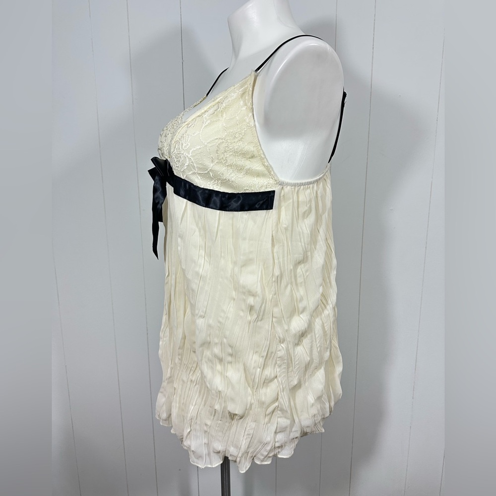 NWT Bloomchic Size 14-16 Ivory Sleeveless Chiffon Tunic Top Adustable Strap - Picture 4 of 7